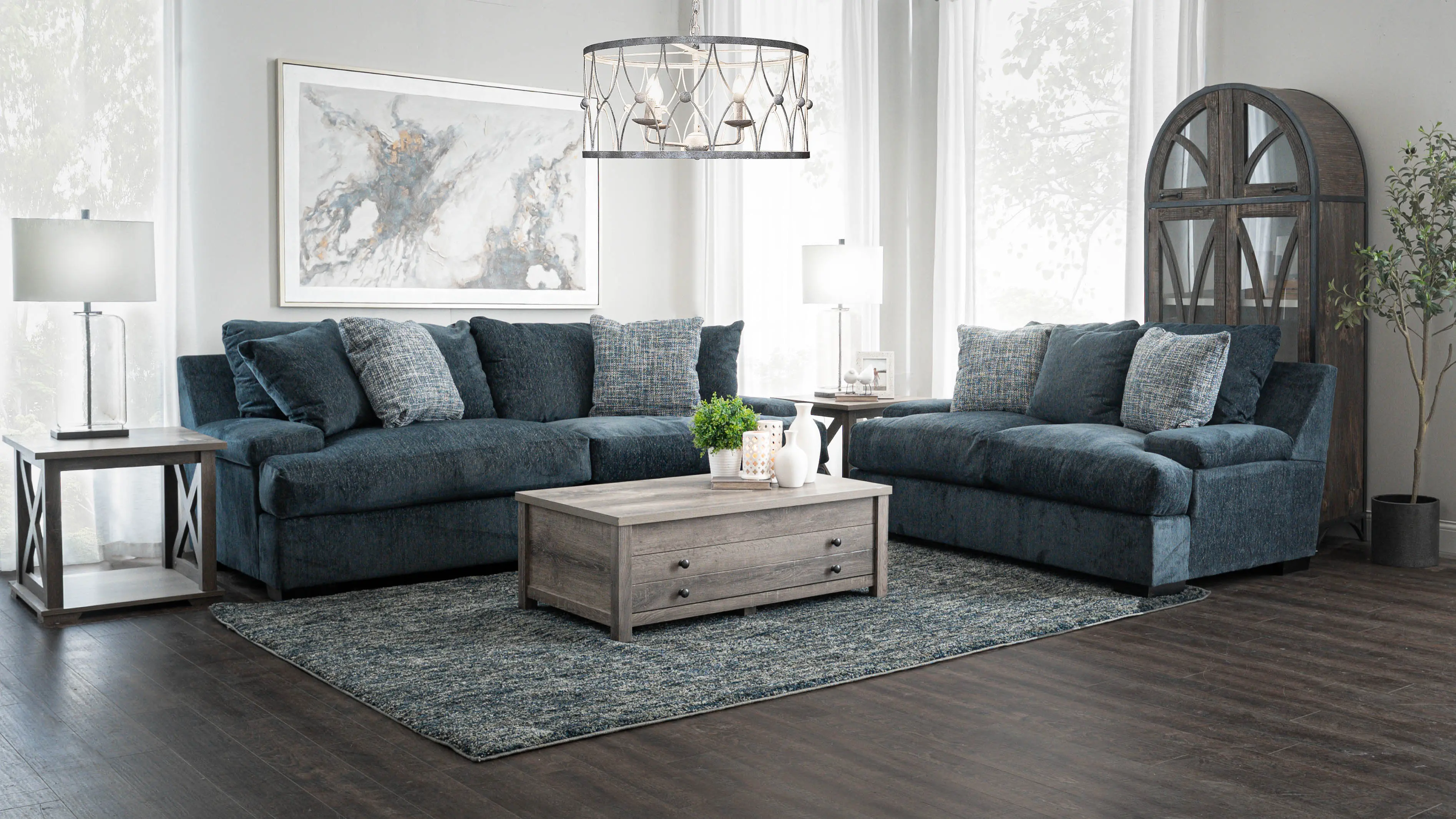 Cortana Blue Loveseat