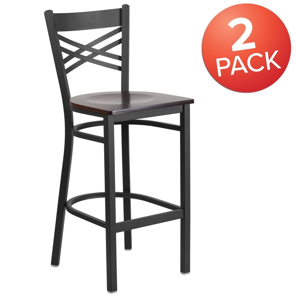 2 Pack ''X'' Back Metal Restaurant Barstool   17\