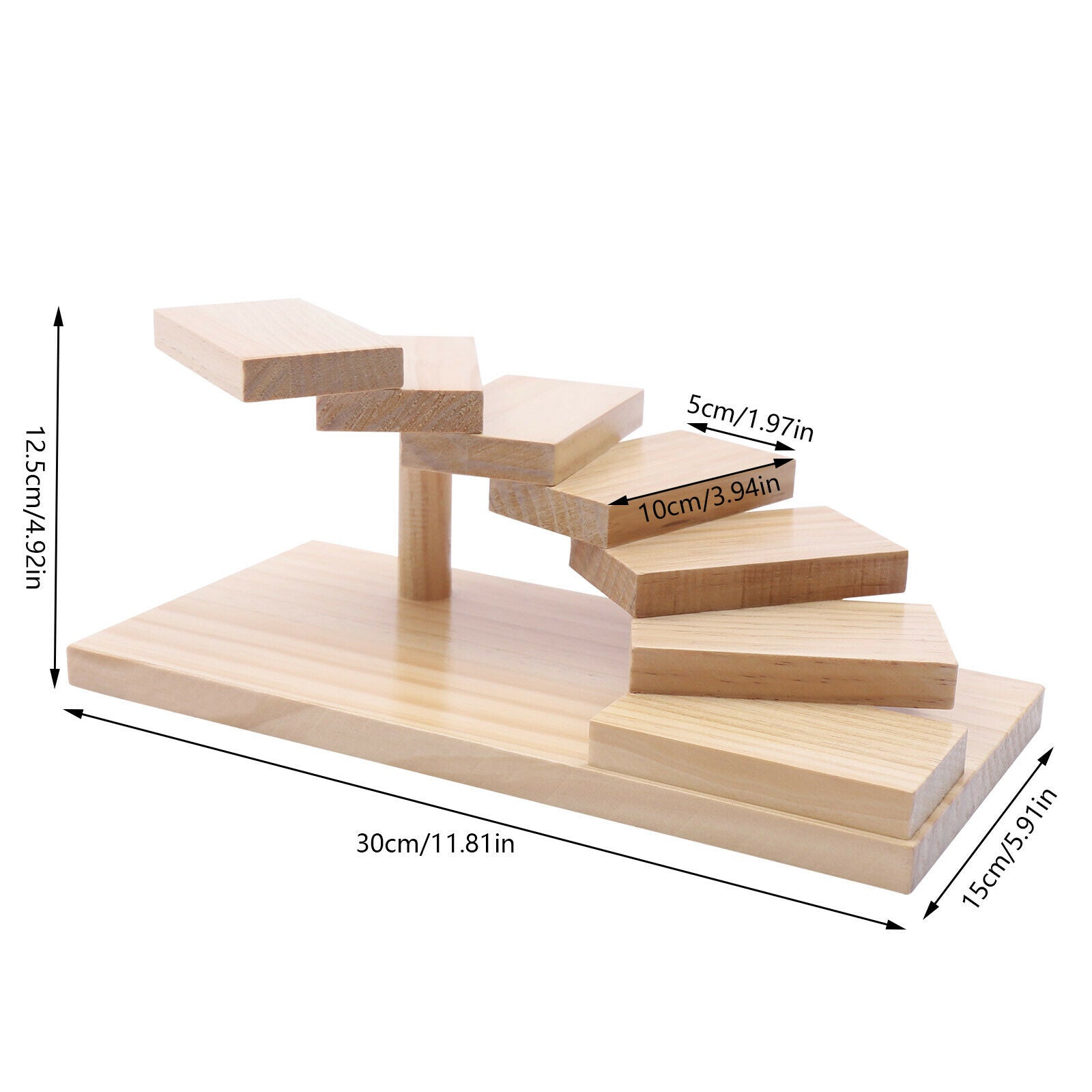 TFCFL 7-Tier Sushi Rack Staircase Shape Japanese Sushi Display Stand for Hotel Bamboo