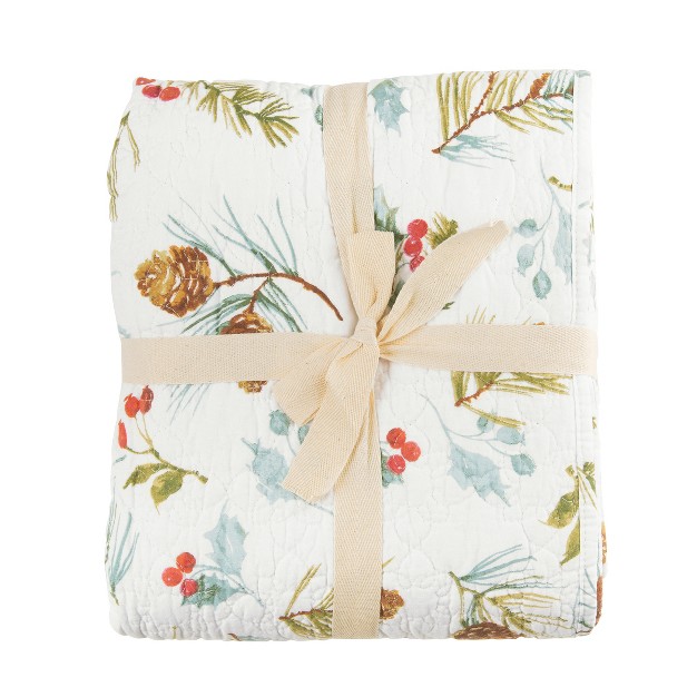 C amp f Home Edith Quilted Holly Botanical Throw Blanket