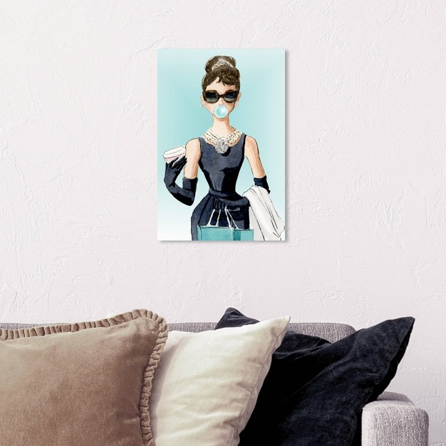 X 10 quot Bubble Gum And Diamonds People And Portraits Unframed Canvas Wall Art In Blue Oliver Gal