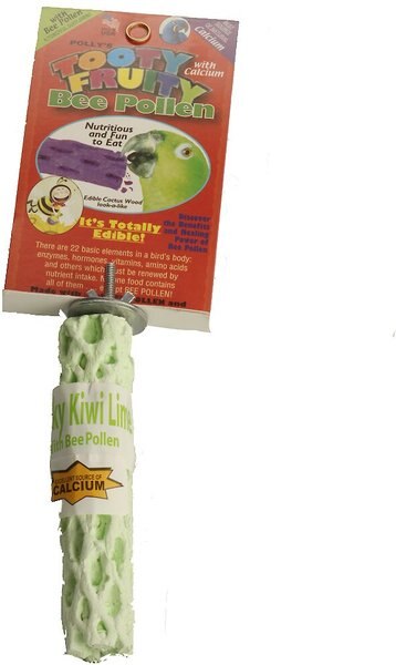 Polly's Pet Products Tooty Fruity Bee Pollen Small Bird Perch， Flavor Varies