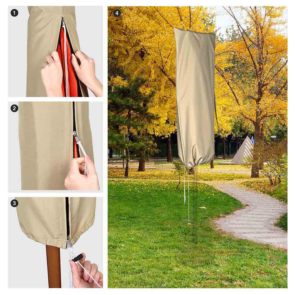 Yescom Patio Outdoor Umbrella Cover 15ft with Zipper & Rod