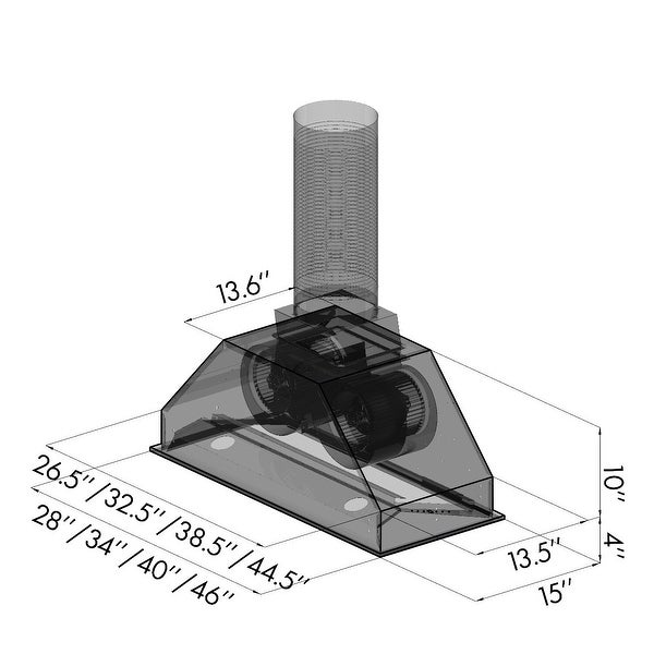 ZLINE Stainless Steel Ducted Wall Mount Range Hood Insert