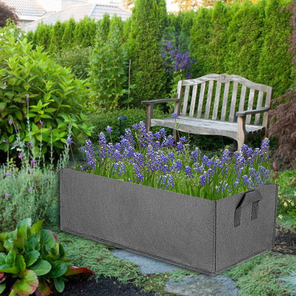 matoen Fabric Raised Garden Bed Rectangle Breathable Planting Container Growth Bag