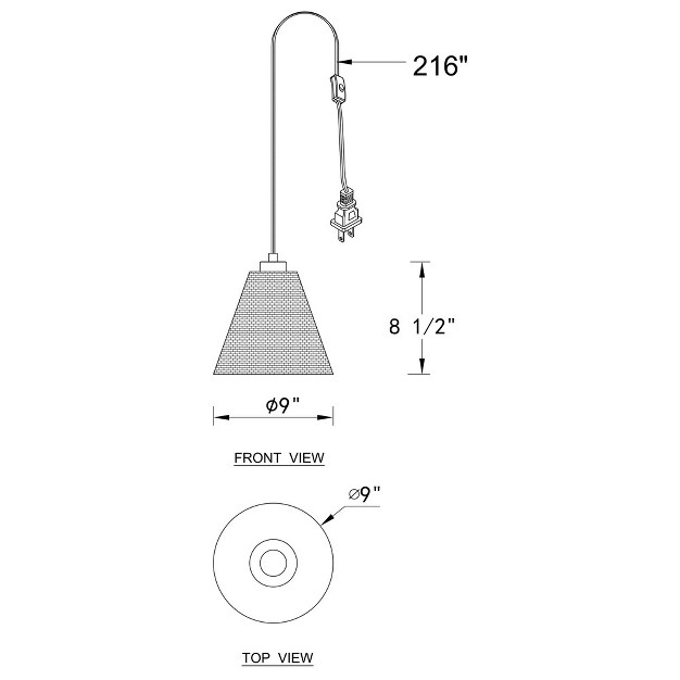 C Cattleya 1 light Plug in Pendant Light With Woven Rattan Shade