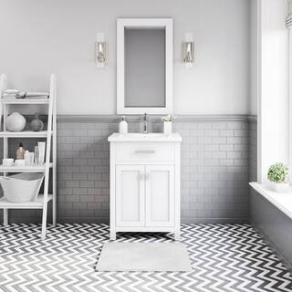 Water Creation Myra Collection 24 in. Bathroom Vanity in Pure White with Ceramics Vanity Top in White - Vanity Only MYRA24W