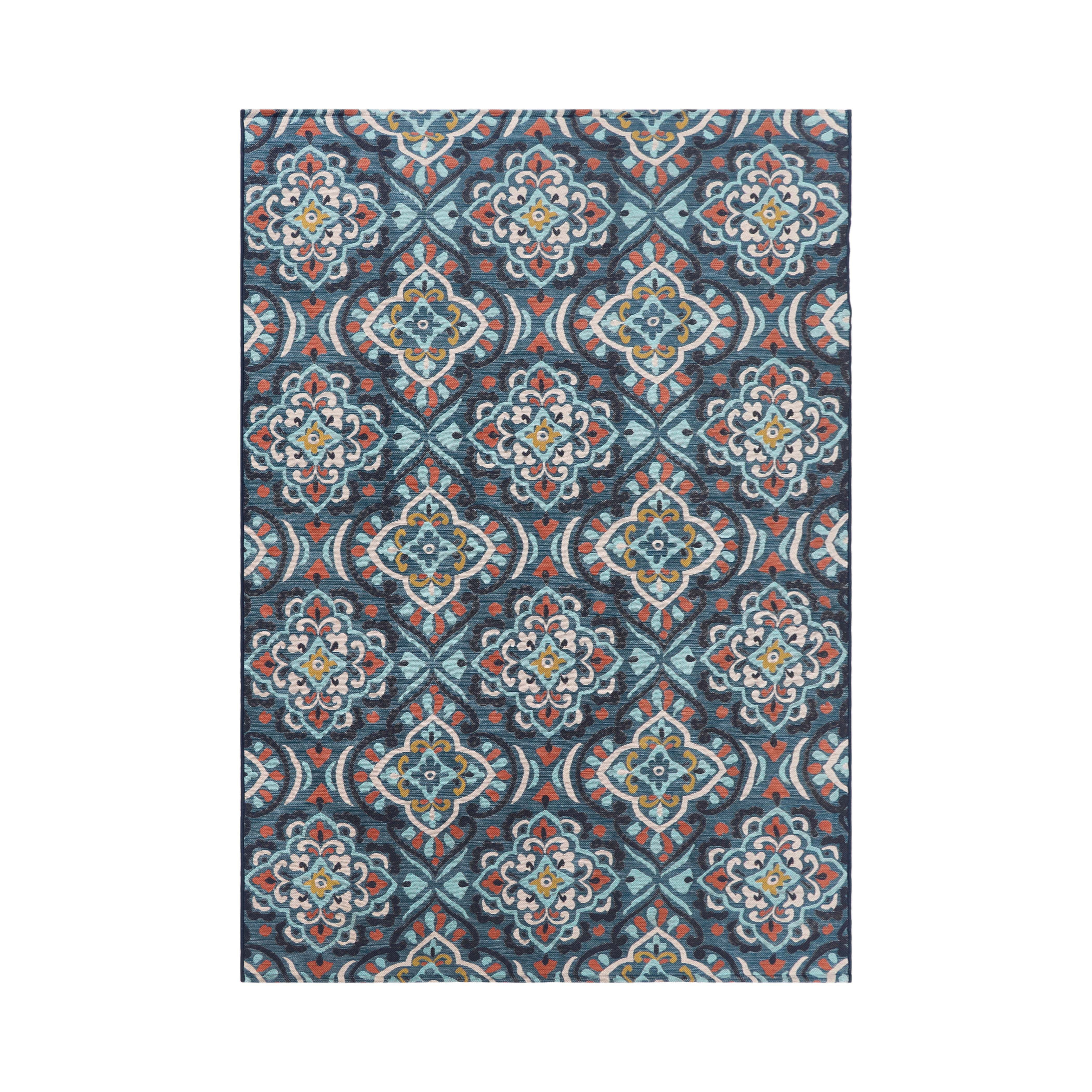 Better Homes & Gardens 5' x 7' Blue Medallion Outdoor Rug