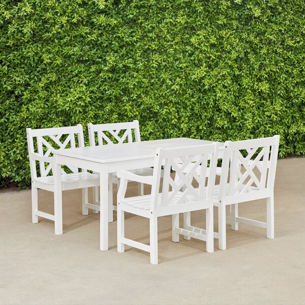 Reynard Wood Patio Table and 250 lbs weight capacity Armchair Dining Set