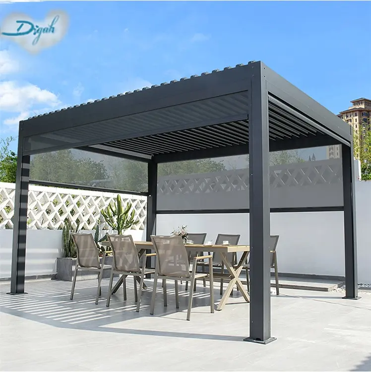 Automatic Patio Gazebo Outdoor Arches Pergola Opening Louvered Roof Bioclimatic Aluminium Factory Supply Modern