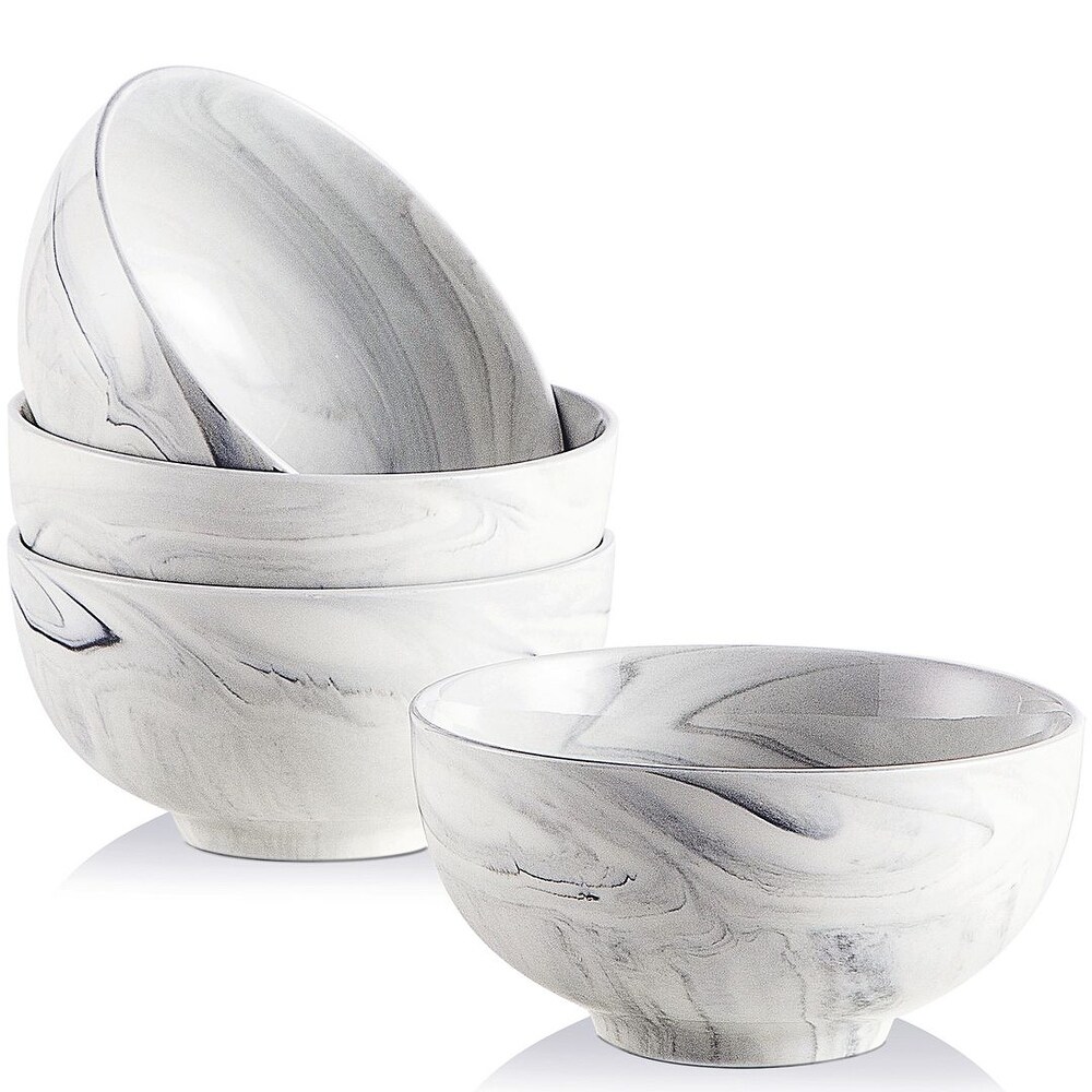 MALACASA 4 Piece Porcelain Soup Salad Bowls Set