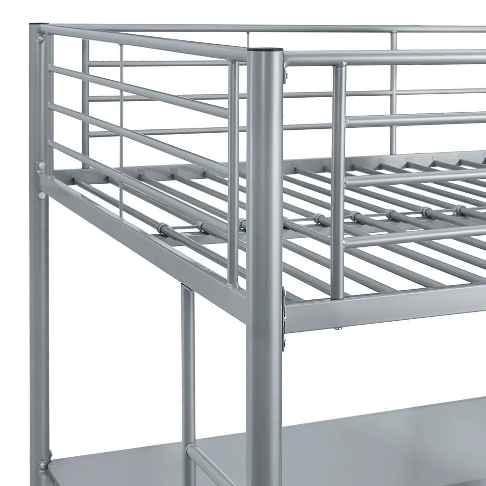 Contemporary Silver Full Size Loft Bed - Walker Edison