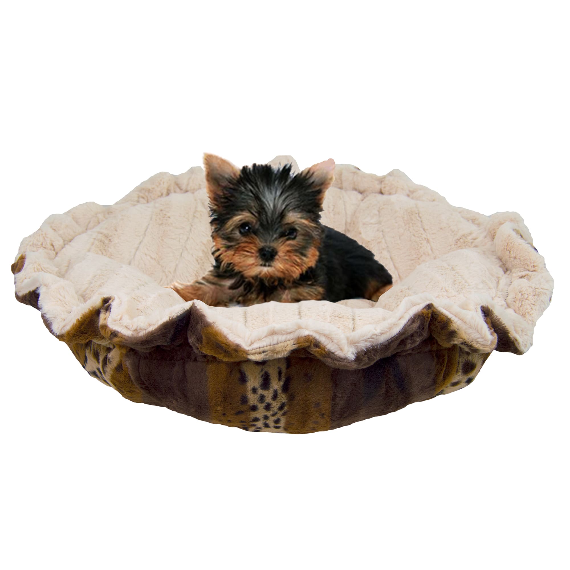 Bessie  Barnie Ultra Plush Deluxe Wild Kingdom Natural Beauty Pet Cuddle Pod Cat Bed， 30