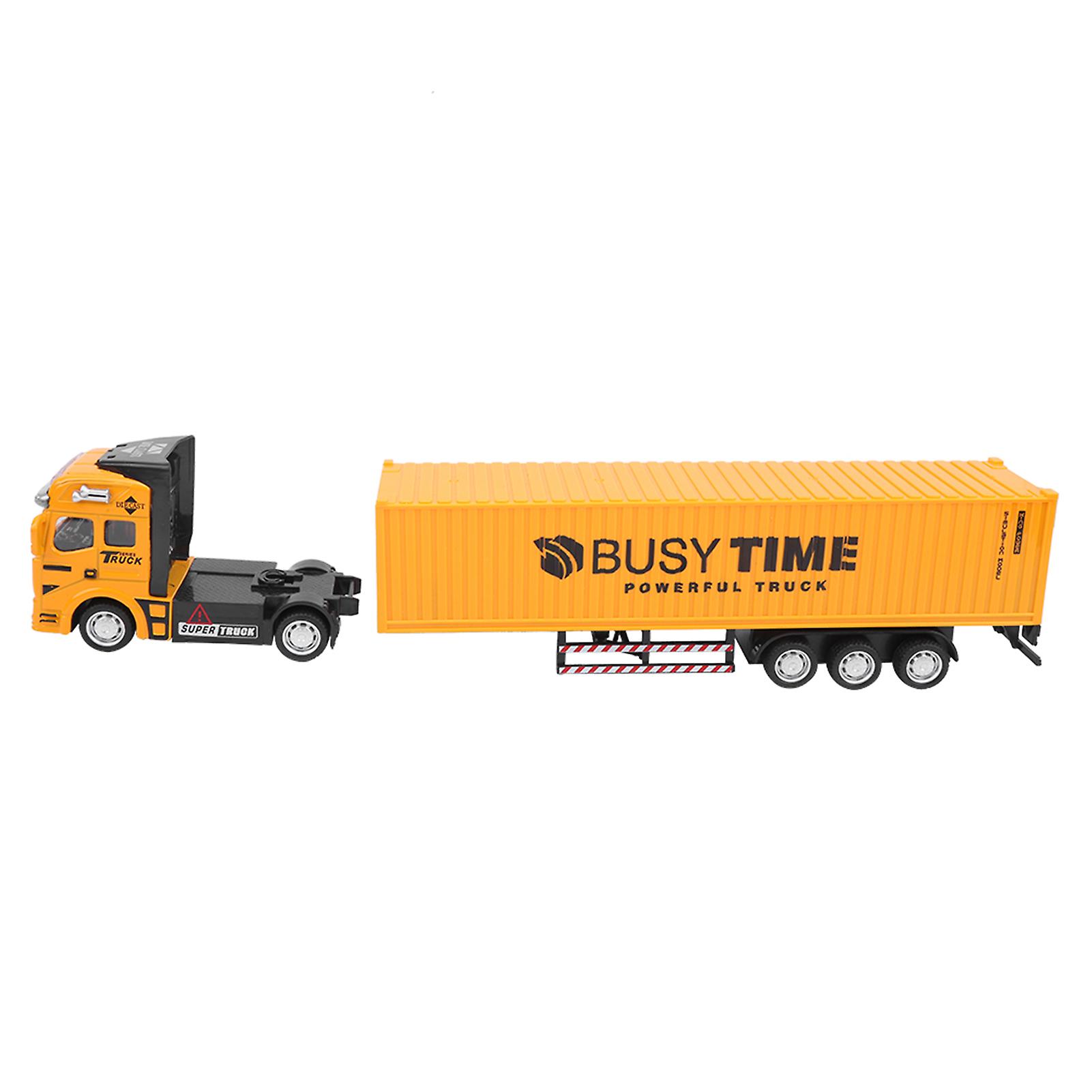 1: 48 Alloy Container Truck Model Toy Highly Simulation Children Car Toys Vehicleyellow Container Truck Model