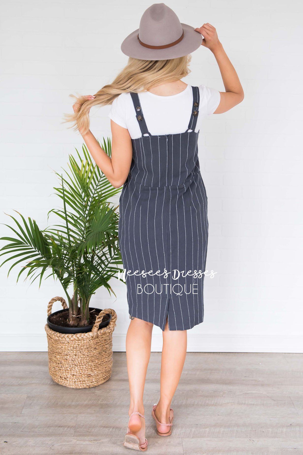 The Zo Striped Overall Dress