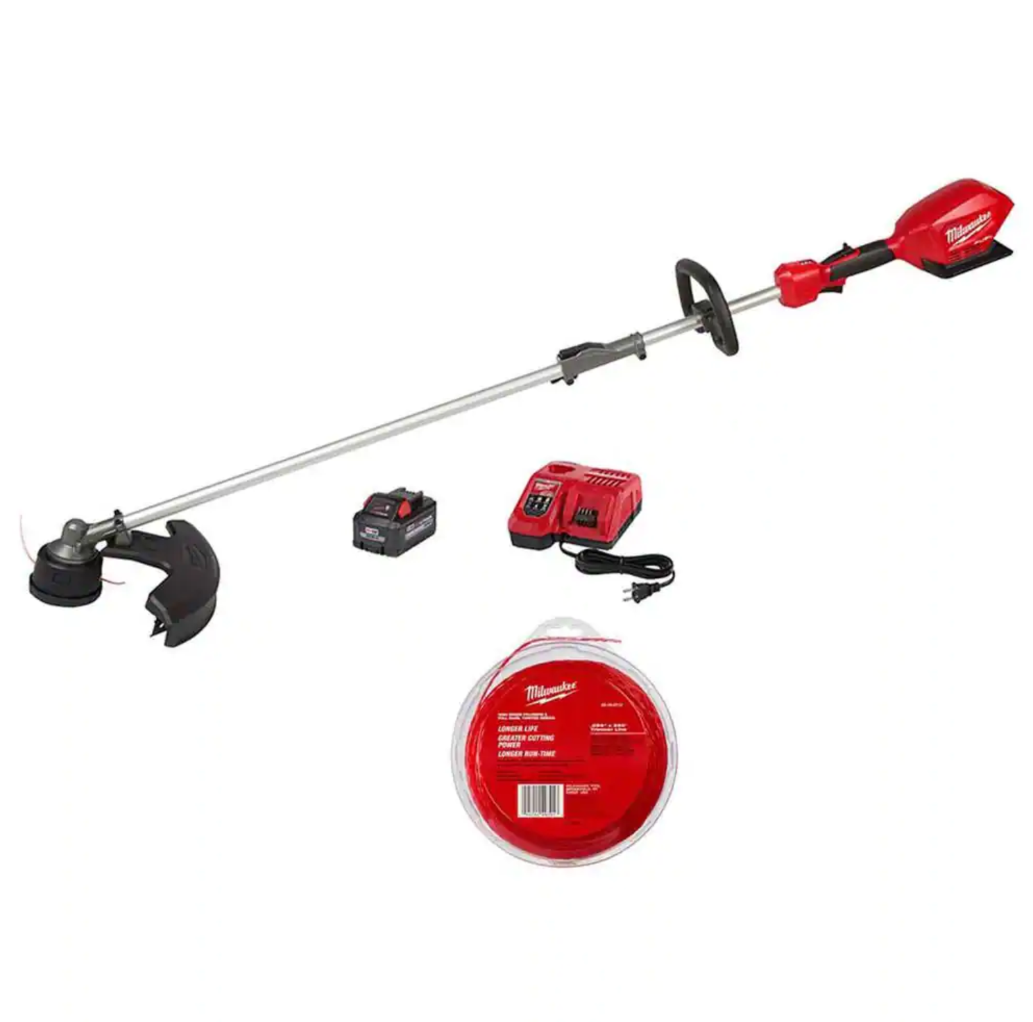 Milwaukee 2825-21ST-49-16-2713 M18 FUEL 18V Lithium-Ion Brushless Cordless String Trimmer with Quik-Lok Attachment Capability， 250 ft. Trimmer Line