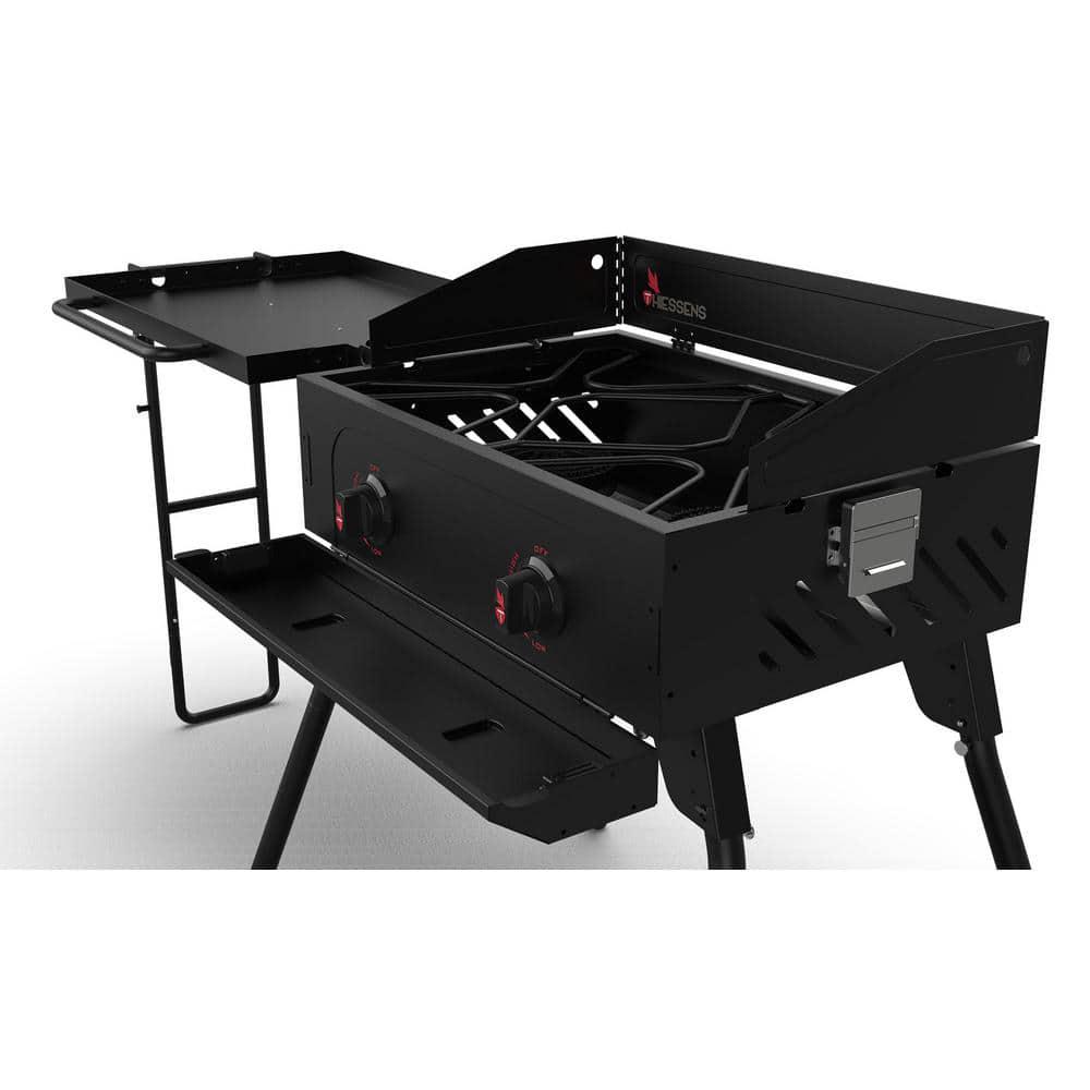 THIESSENS Portable 2Burner Propane Gas Grill Camp Stove in Black