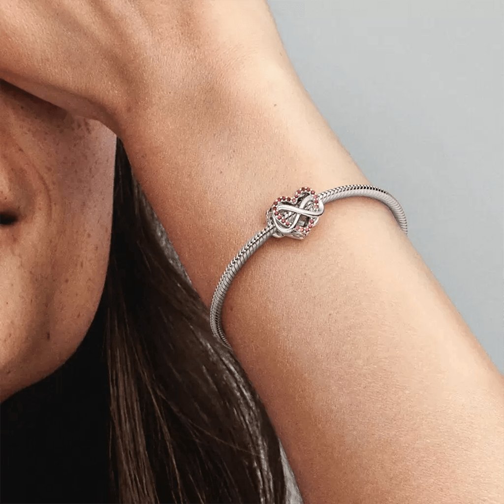 PANDORA  Family Infinity Red Heart Charm