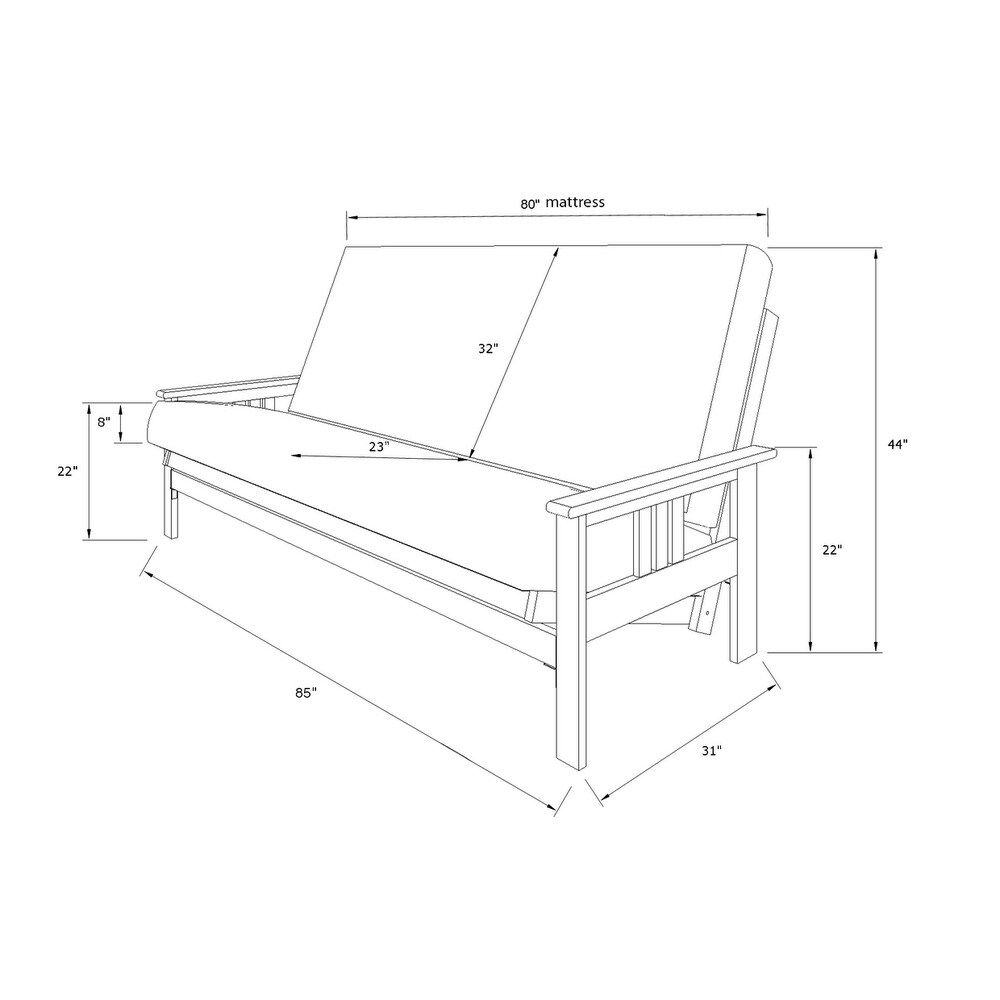 Queen Size Espresso Futon Set and Oregon Trail Mattress