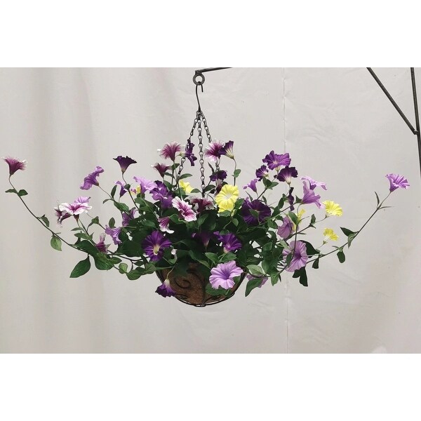 Faux Floral Hanging Basket