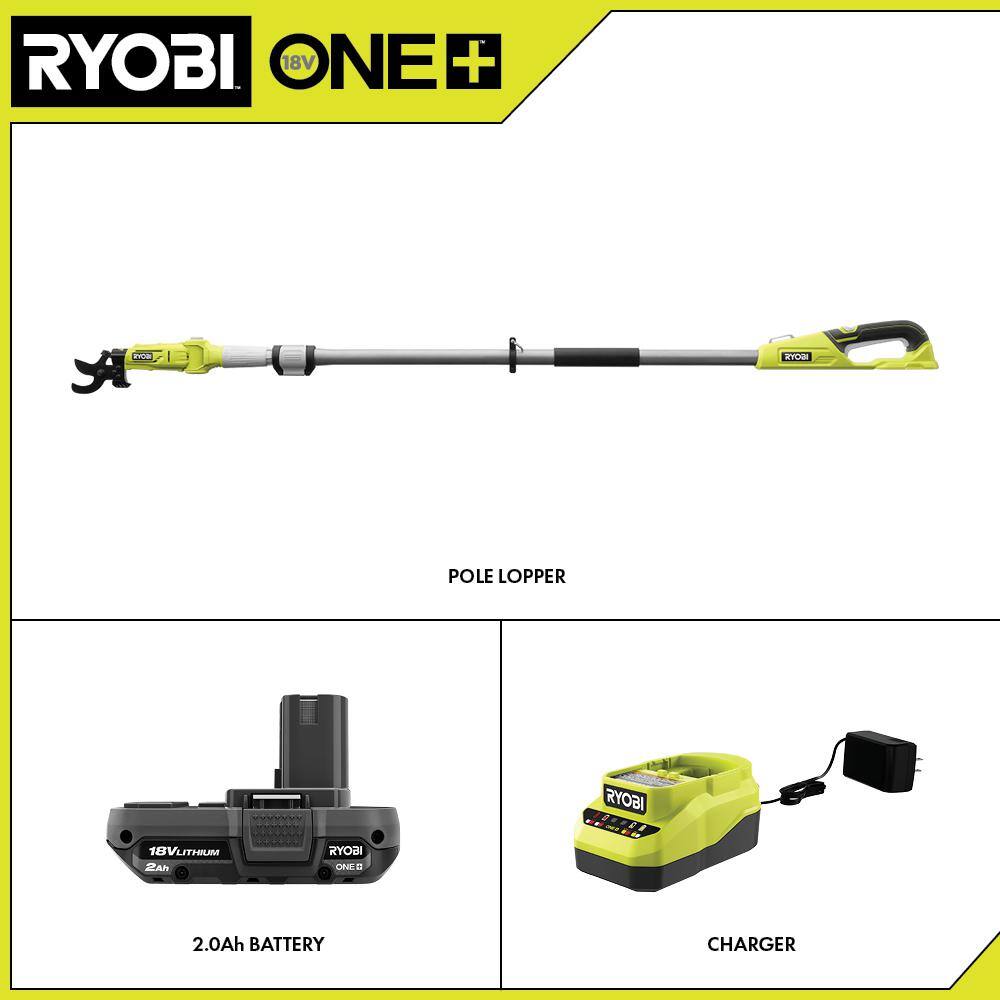 RYOBI ONE+ 18V Cordless Pole Lopper with 2.0 Ah Battery and Charger P2560