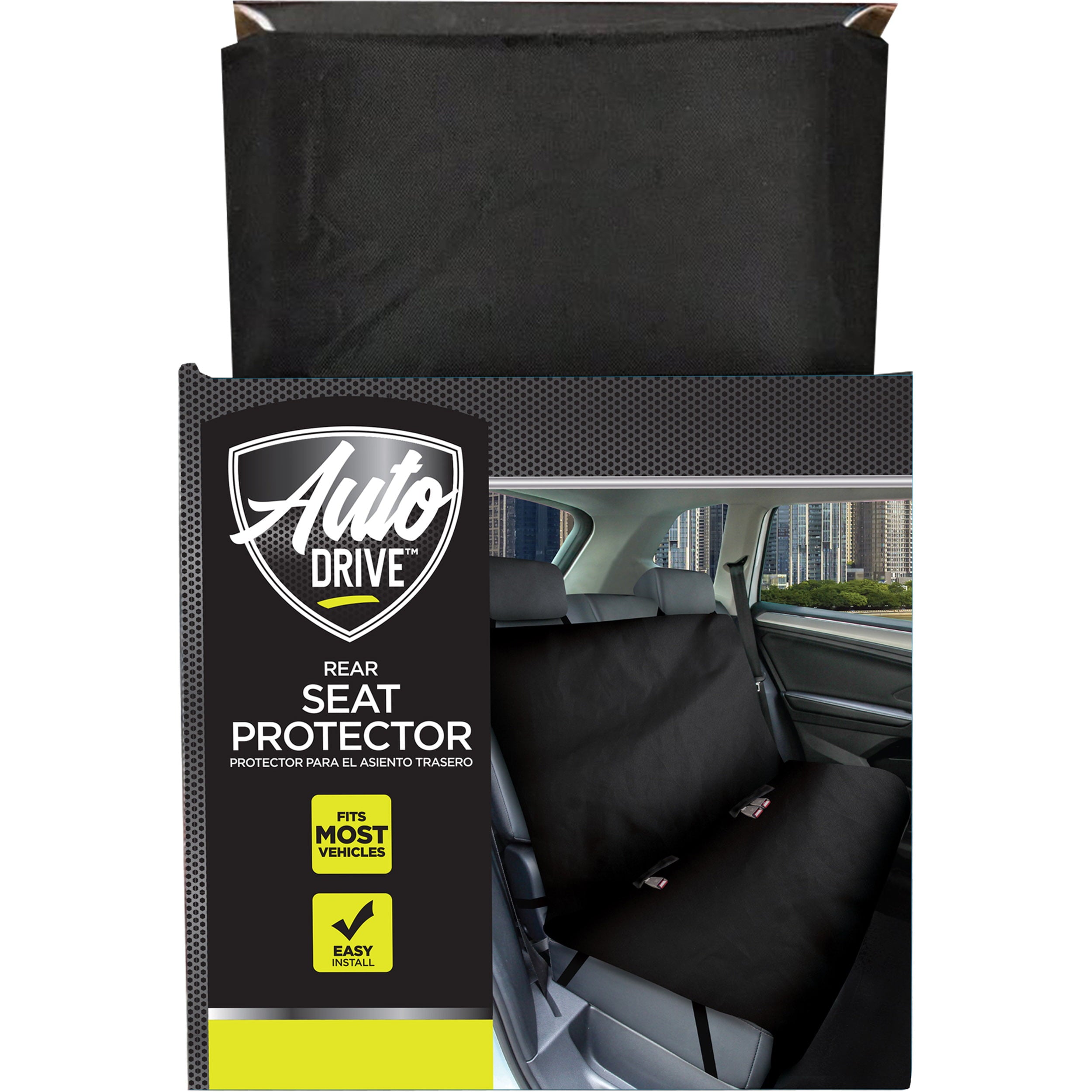 Auto Drive Water Resistant Rear Bench Seat Protector， Black