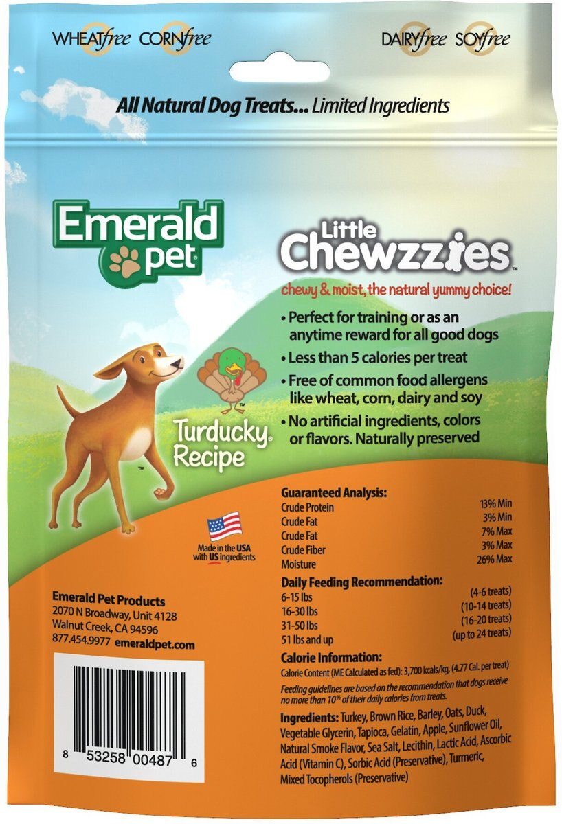 Emerald Pet Little Chewzzies Turducky Recipe Chicken-Free Dog Treats