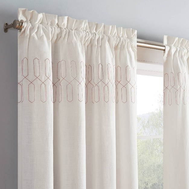 Arashi Ombre Embroidery Light Filtering Curtain Panel Vue