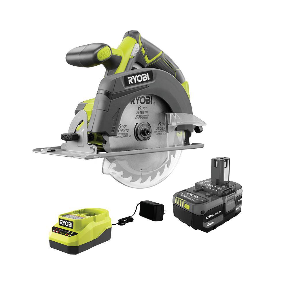 RYOBI ONE+ 18V Cordless 6-12 in. Circular Saw Kit with 4.0 Ah Battery and 18V Charger P507K1