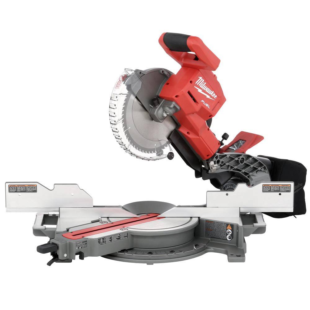 MW M18 FUEL 18V Lithium-Ion Brushless 10 in. Cordless Dual Bevel Sliding Compound Miter Saw with Jig Saw 2734-20-2737-20