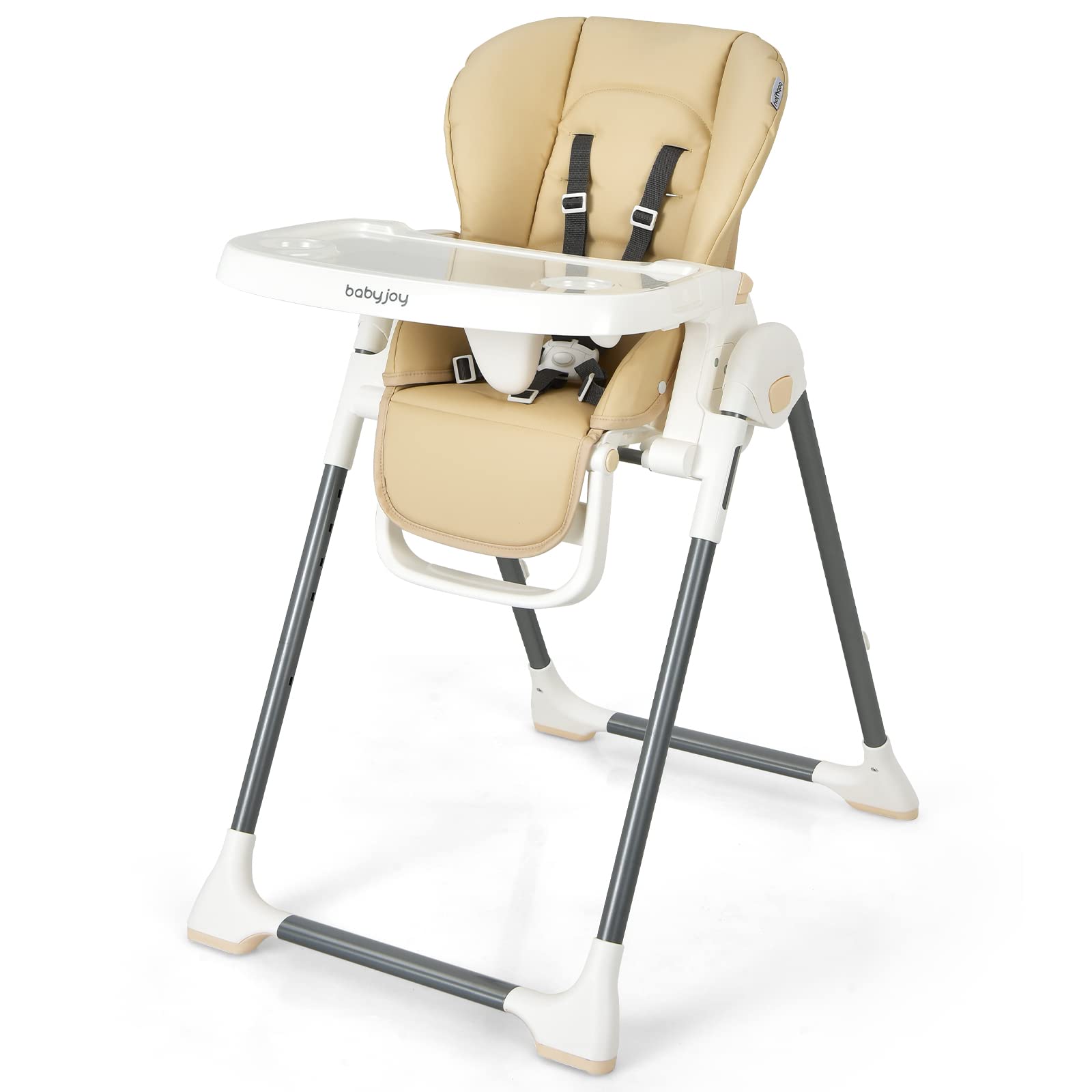 High Chair for Babies & Toddlers, Foldable High Chair w/ Adjustable Height/Backrest/Footrest