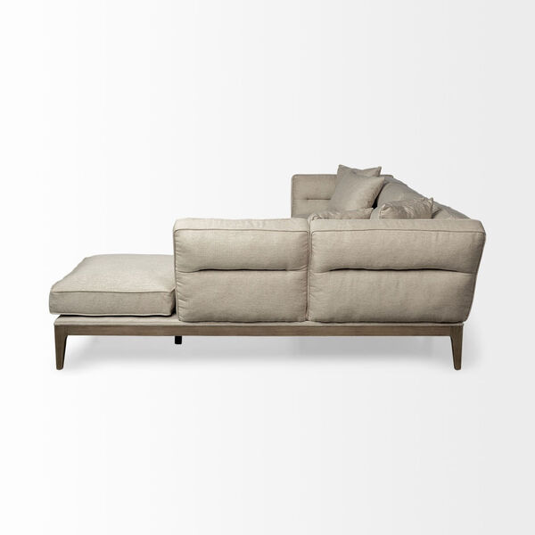 Denali III Cream Upholstered Right Four Seater Sectional Sofa