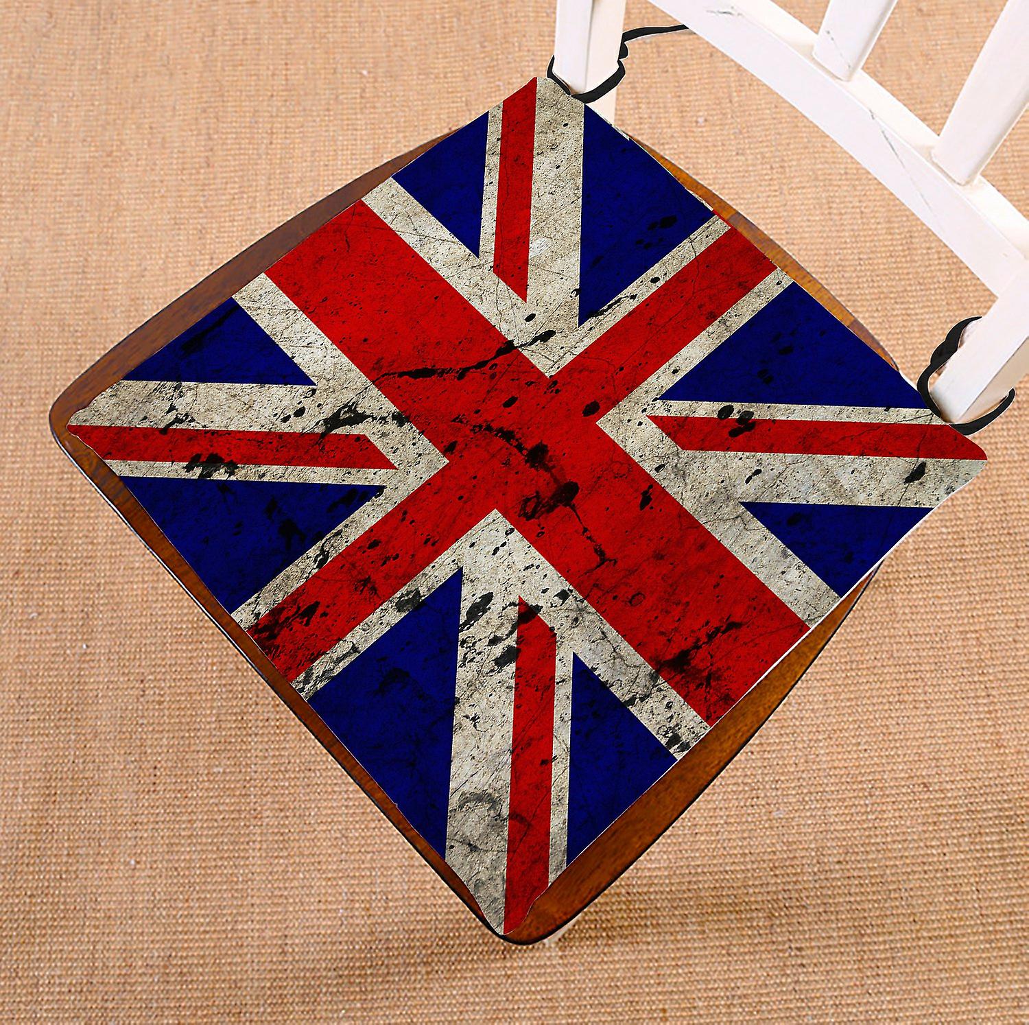 British Flag Chair Pad， Union Jack Flag Vintage Style Seat Cushion Chair Cushion Floor Cushion 50x50 Cm B--20037