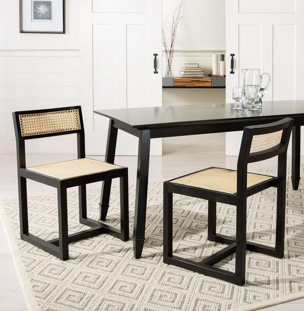 Alicia Cane Dining Chair  Set of 2  Black/Natural   Tropical   Dining Chairs   by V.S.D Furniture  Houzz