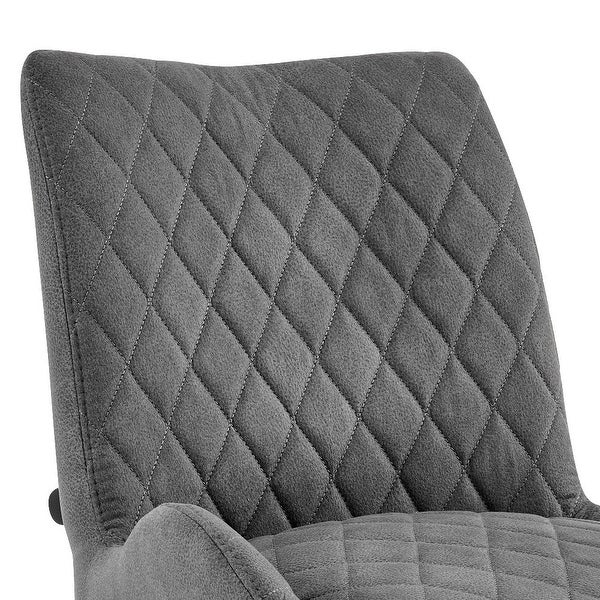 26 Inch Diamond Stiched Fabric Counter Height Bar Stool， Gray - 21 L x 20 W x 38 H