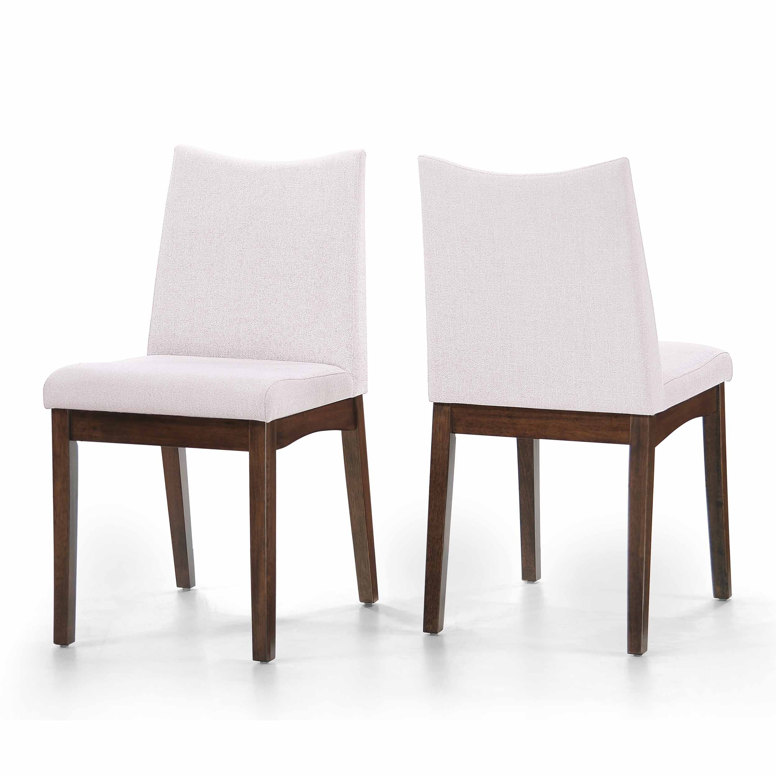 Gertrude Fabric & Wood Finish Mid-Century Modern Dining Chairs (Set of 2)