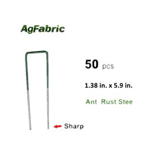 Agfabric 5.9 in. Anti-Rust Galvanized Ground Staples 50-Pack U-Shaped Garden Securing Pegs for Securing Landscape Weed Fabric TPCUP138591950