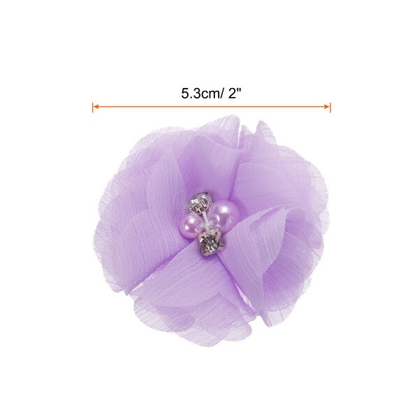 Artificial Rhinestone Chiffon Flower Heads，Flowers 2 Inch 20Pcs