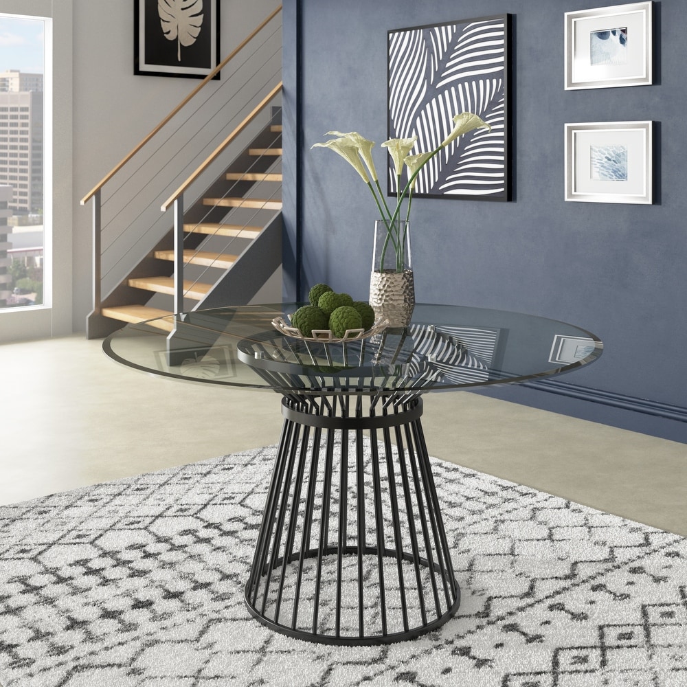 Sheeba Round Caged Metal Base Dining Table by iNSPIRE Q Modern