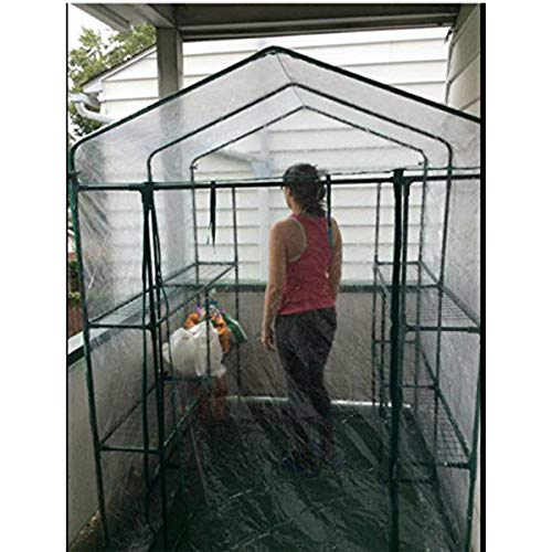 Home-Complete Walk-in Greenhouse-Indoor Outdoor with 8 Shelves, Green