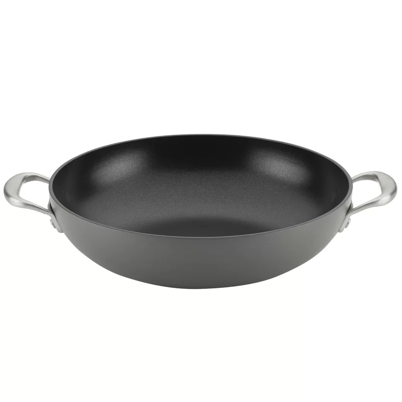 Anolon 81389 Allure Hard Anodized Nonstick Wok/Stir Fry Pan， 12 Inch， Dark Gray