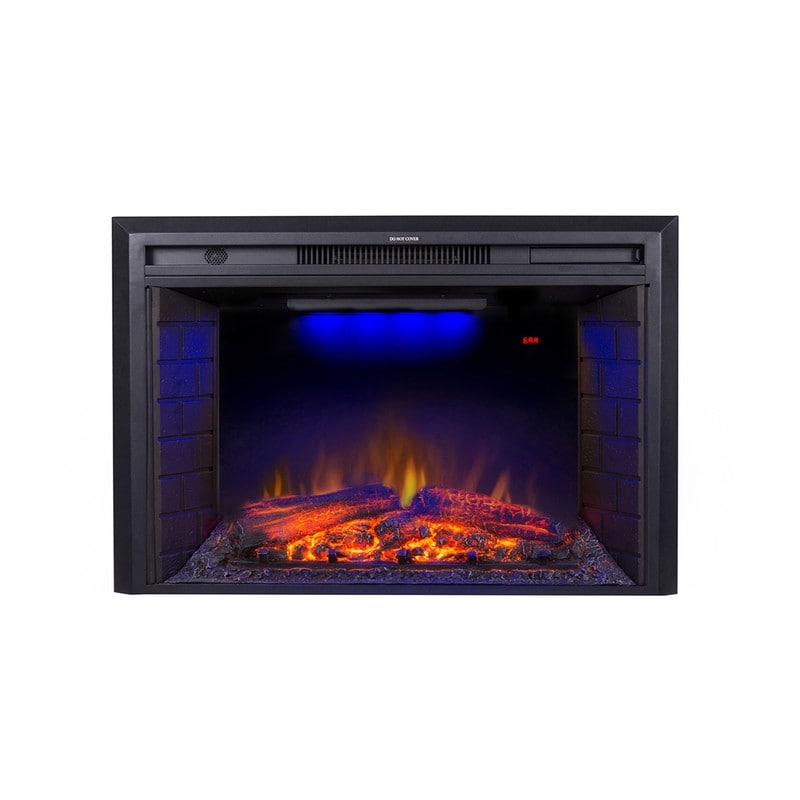 Electric Fireplace Insert Heater with Overheating Protection  Fire Crackling Sound  Remote Control  750/1500W