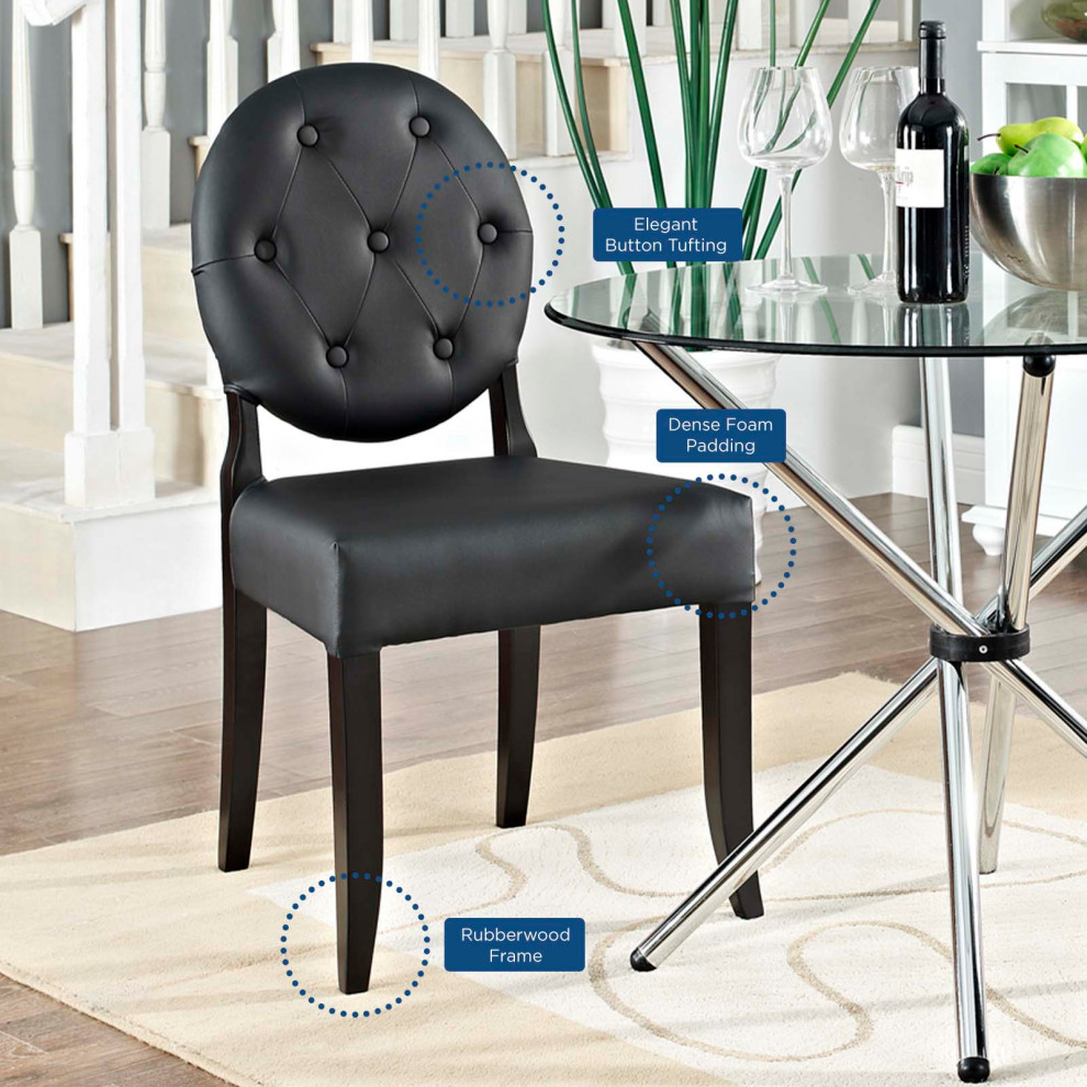 Button Tufted Faux Leather Dining Side Chair   Transitional   Dining Chairs   by Modway  Houzz