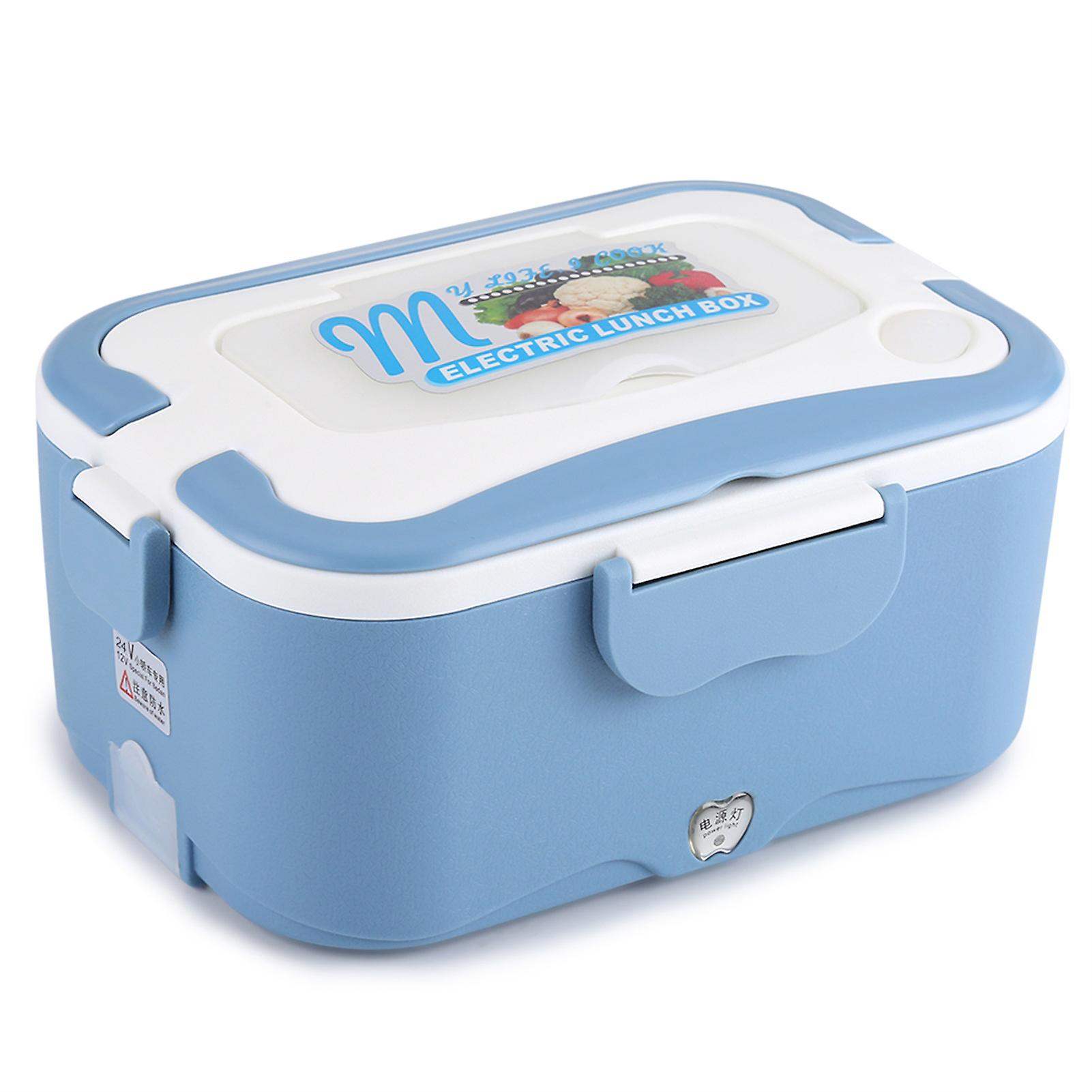 1.5l Portable 12v/24v Car Electric Heating Lunch Box Bento Food Warmer Container (blue 24v)