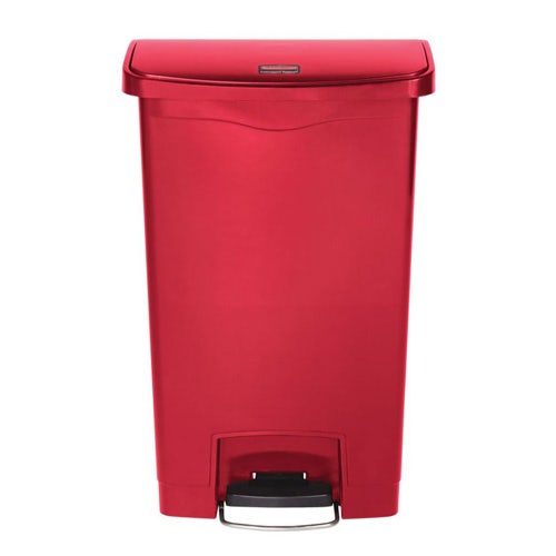 Rubbermaid Slim Jim 50L/13G Step Waste Bin， Red