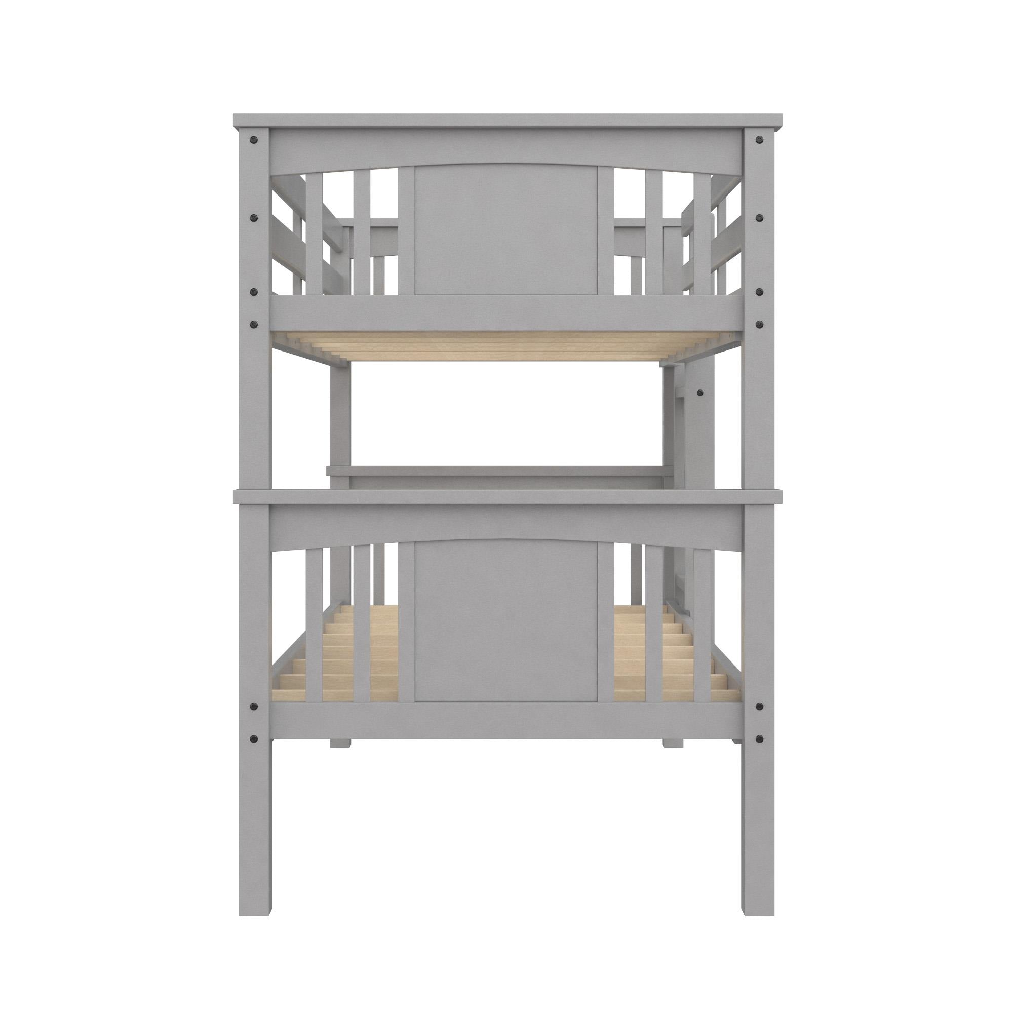 Better Homes and Gardens Flynn Twin Size Bunk Bed for Kids, Gray