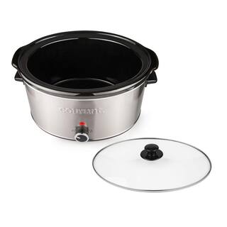 Courant 8.5 qt. Stainless Steel Oval Slow Cooker with Three Cooking Settings MCSC8525ST974