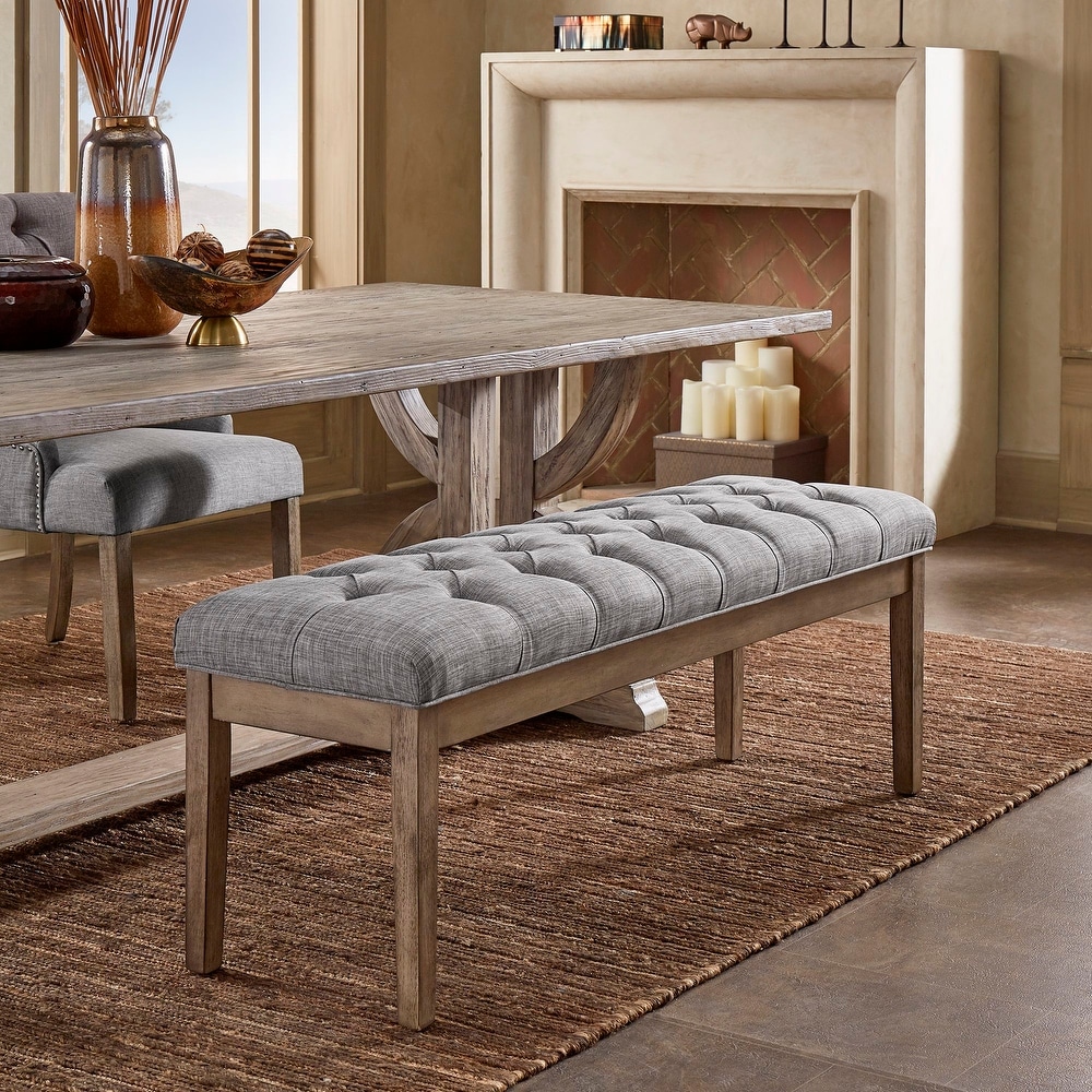 Benchwright Premium Tufted Reclaimed Look 52 inch Upholstered Bench by iNSPIRE Q Artisan