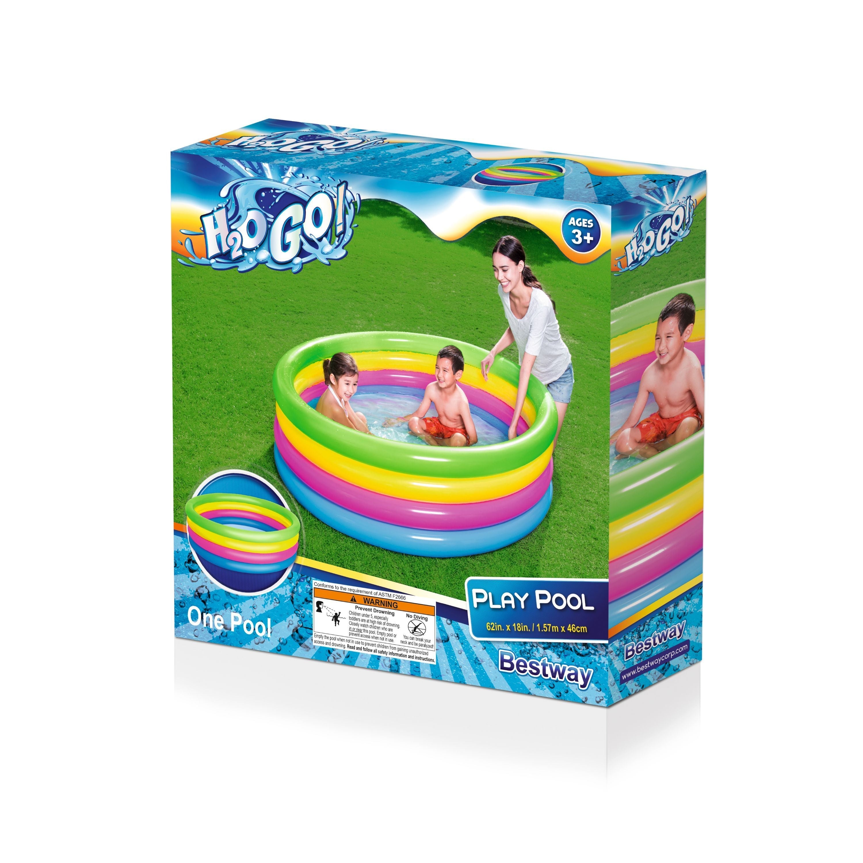 H2OGO! Inflatable Rainbow Play Kids Swimming Pool