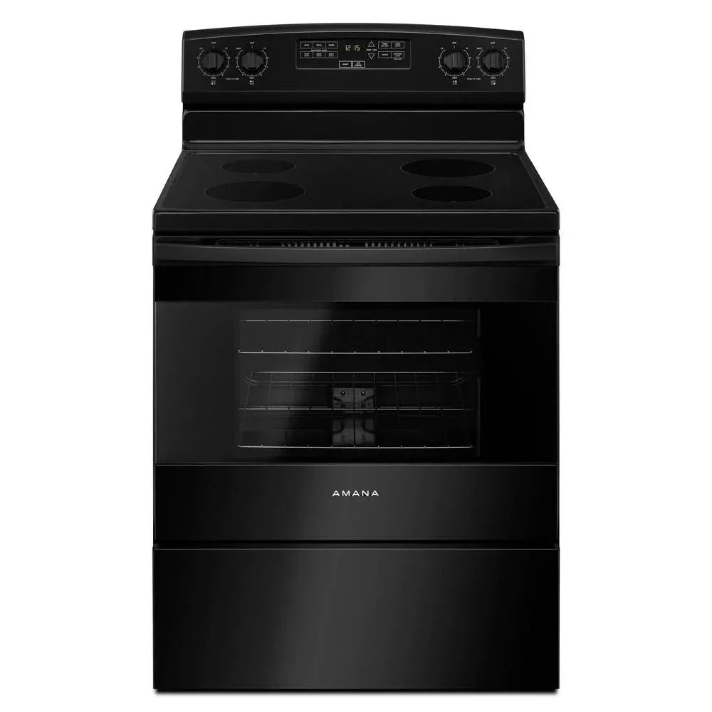 4.8 cu. ft. Electric Range in Stainless Steel – Black